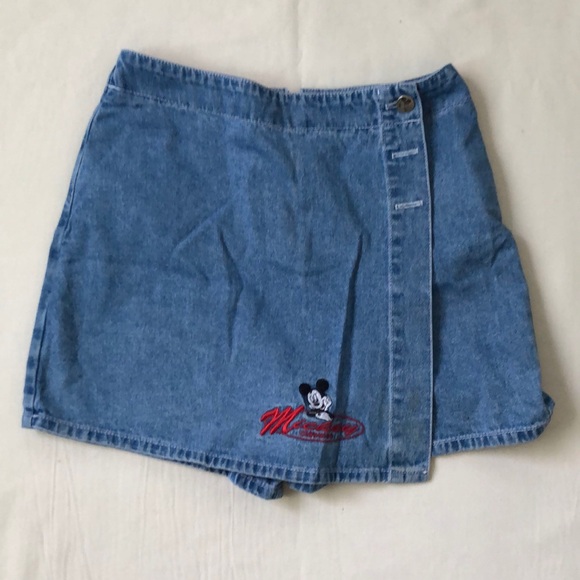 Disney Pants - Vintage Disney Mickey Denim Skort